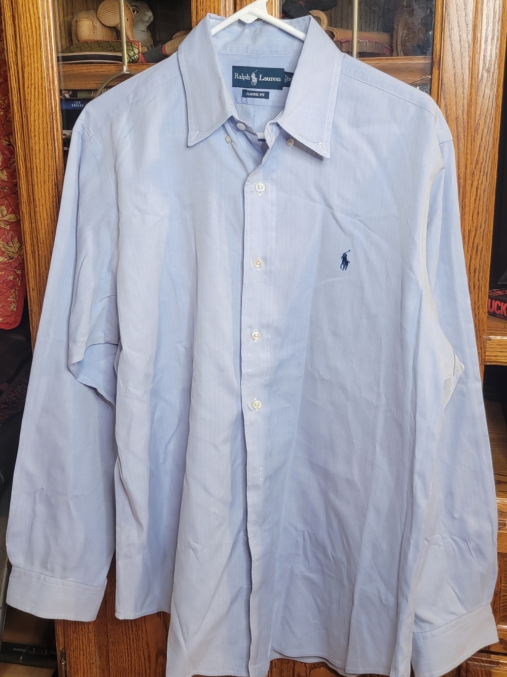 Ralph Lauren Men's Light Blue Button-Down Dress Shirt Size 16